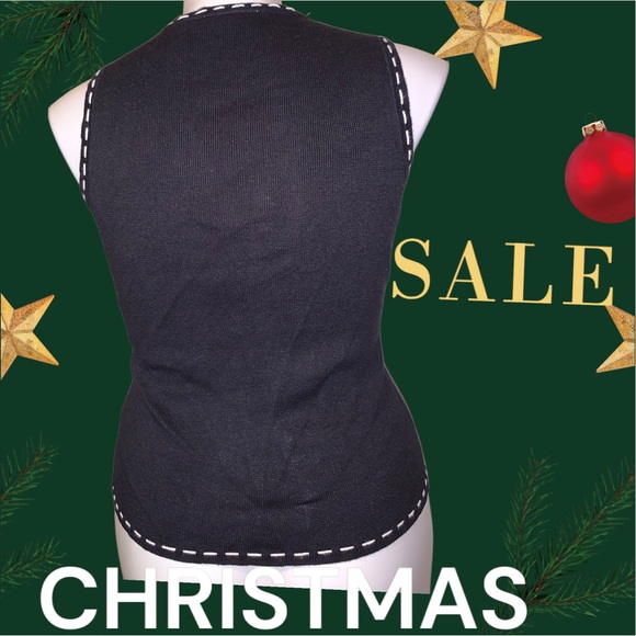 Pappagallo Christmas Theme Holiday Vest, Size Small - Picture 10 of 16